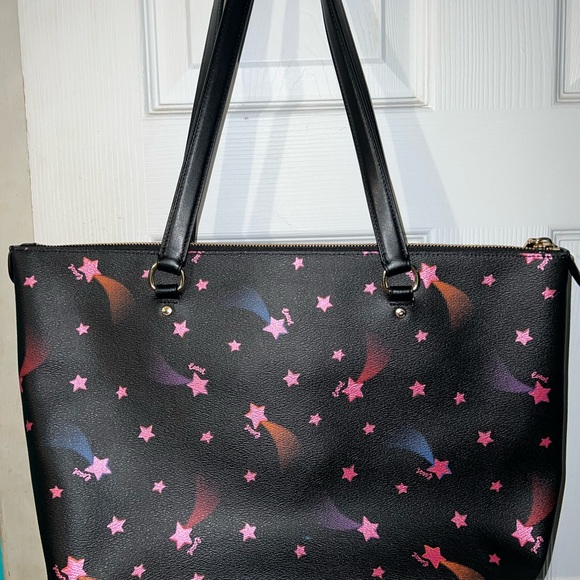 Coach Disco Stars Gallery Tote Bag C7668 Black Multi - Picture 2 of 7